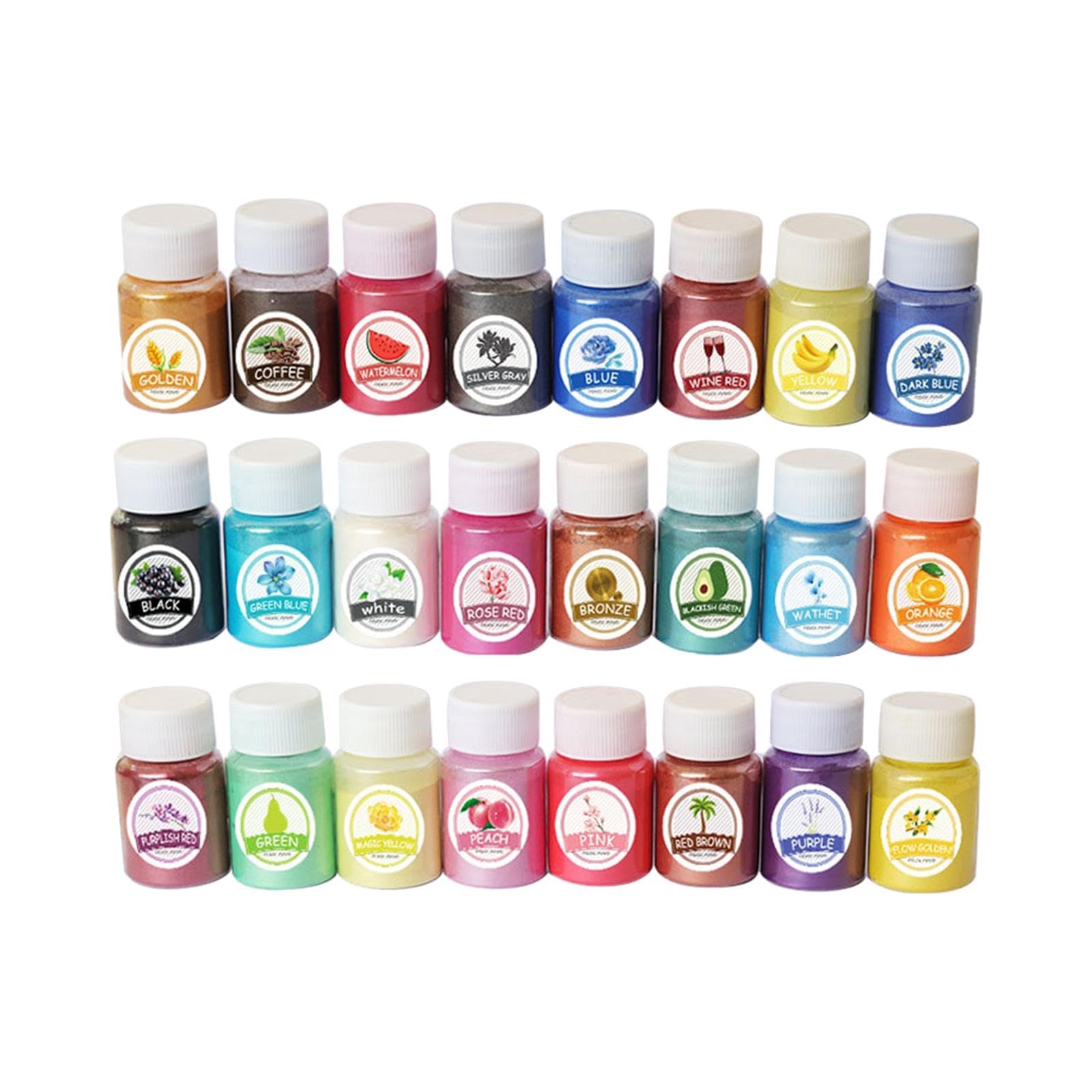 Glimmerpulver, Farbpulver, Pigment für Badeseife, Kerzenherstellung, 24 Farben, 20 ml, 2 Stück