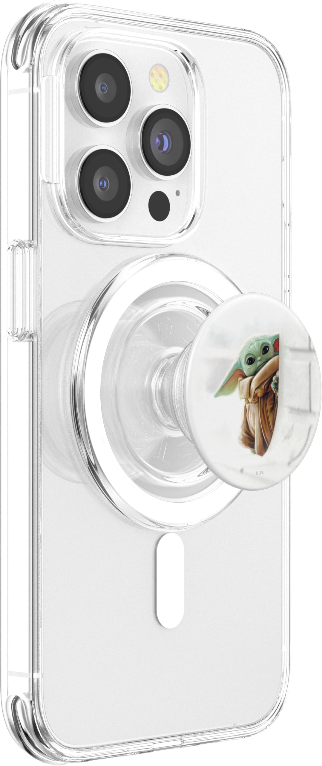 Star Wars The Mandalorian Grogu White PopSockets PopGrip for MagSafe, Clear - Image 4