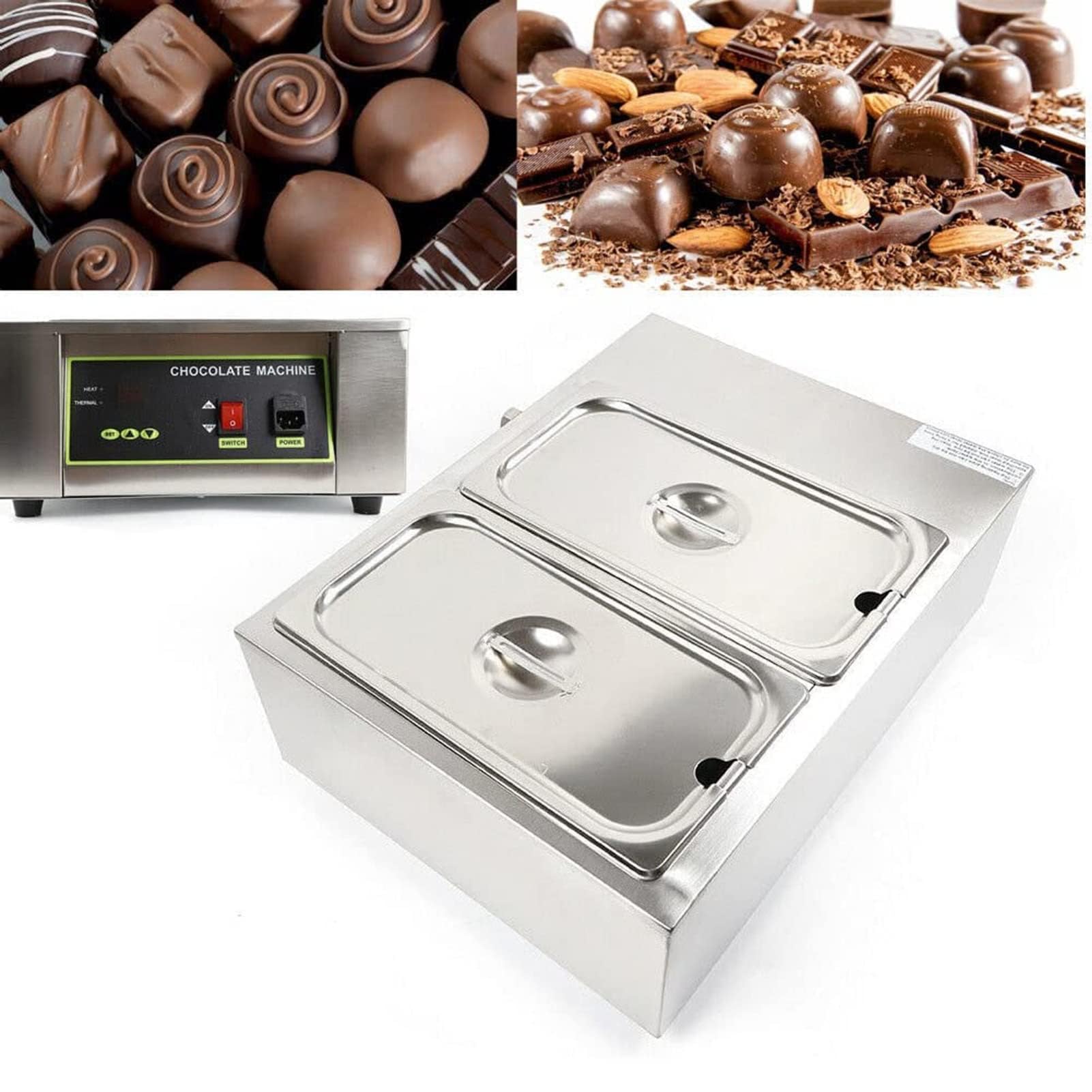 COYEUX Riscaldatore Elettrico per Cioccolato da 1500 W, Macchina per Il Cioccolato con 2 pentole, Temperatura Regolabile 30-85 ℃ o Formaggio al Cioccolato Fai da Te per la casa