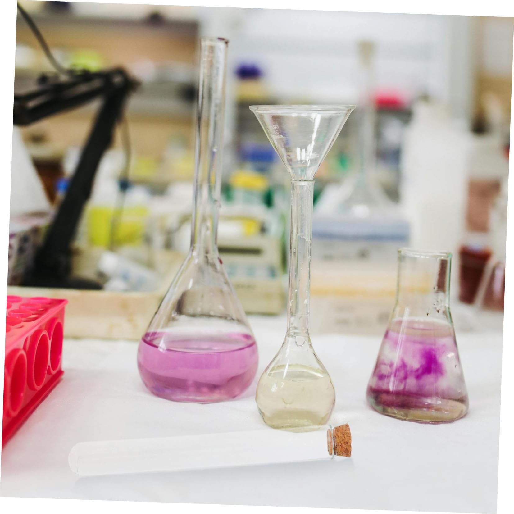 Alipis 20 pezzi Provette in Vetro con Tappo in Sughero Capacità Fondo Rotondo per Campioni da Laboratorio Resistenti Temperature Alte e Corrosione per Piante e Esperimenti Scientifici