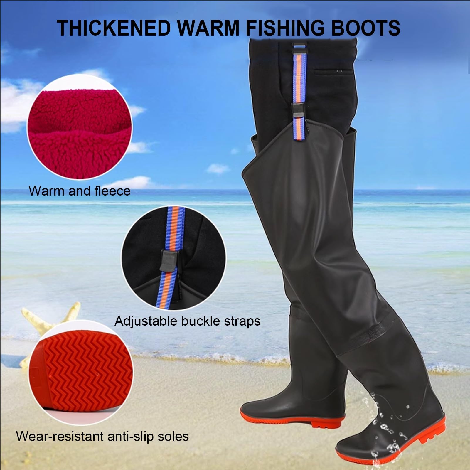 Stivali da Pesca Stivali da Pesca Isolati/Stivali da Pesca per Uomo E Donna, Comodi Stivali da Pesca Impermeabili con Suola in Gomma Antiscivolo