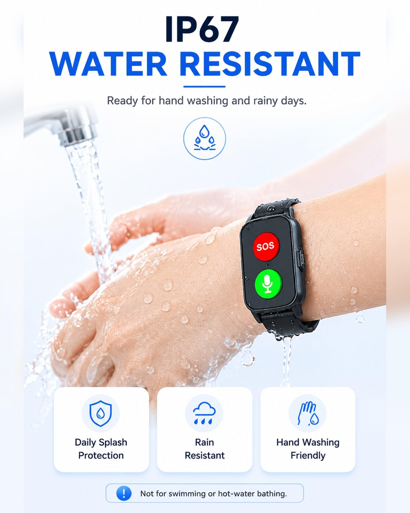 Reloj Localizador GPS para Personas Mayores con Ubicación en Tiempo Real, SOS, Detección de Caídas, Llamadas Claras y Datos de Bienestar