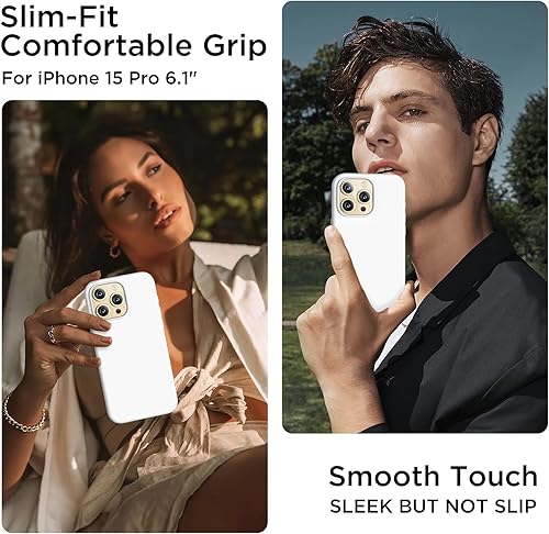 Miniatura 2 de Compatible con iPhone 15 Pro, funda de silicona líquida, cuerpo completo, funda protectora a prueba de golpes, funda delgada para teléfono con forro