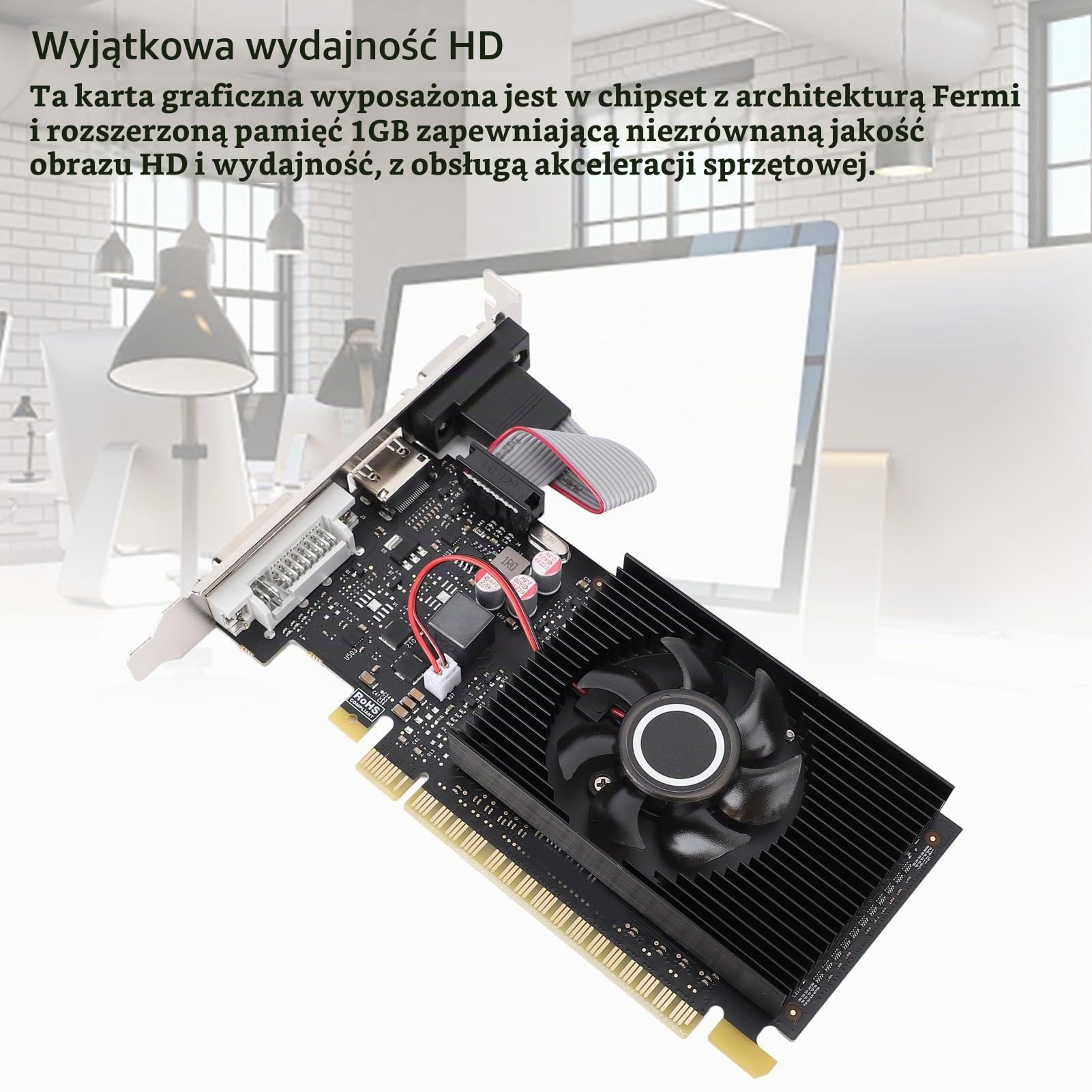 GT 210 1GB DDR3 Karta Graficzna, 64bit 589 500 MHz PCI Express 1,1 X 16 DVI VGA HDMI Silent Cooling Video Graphics Card