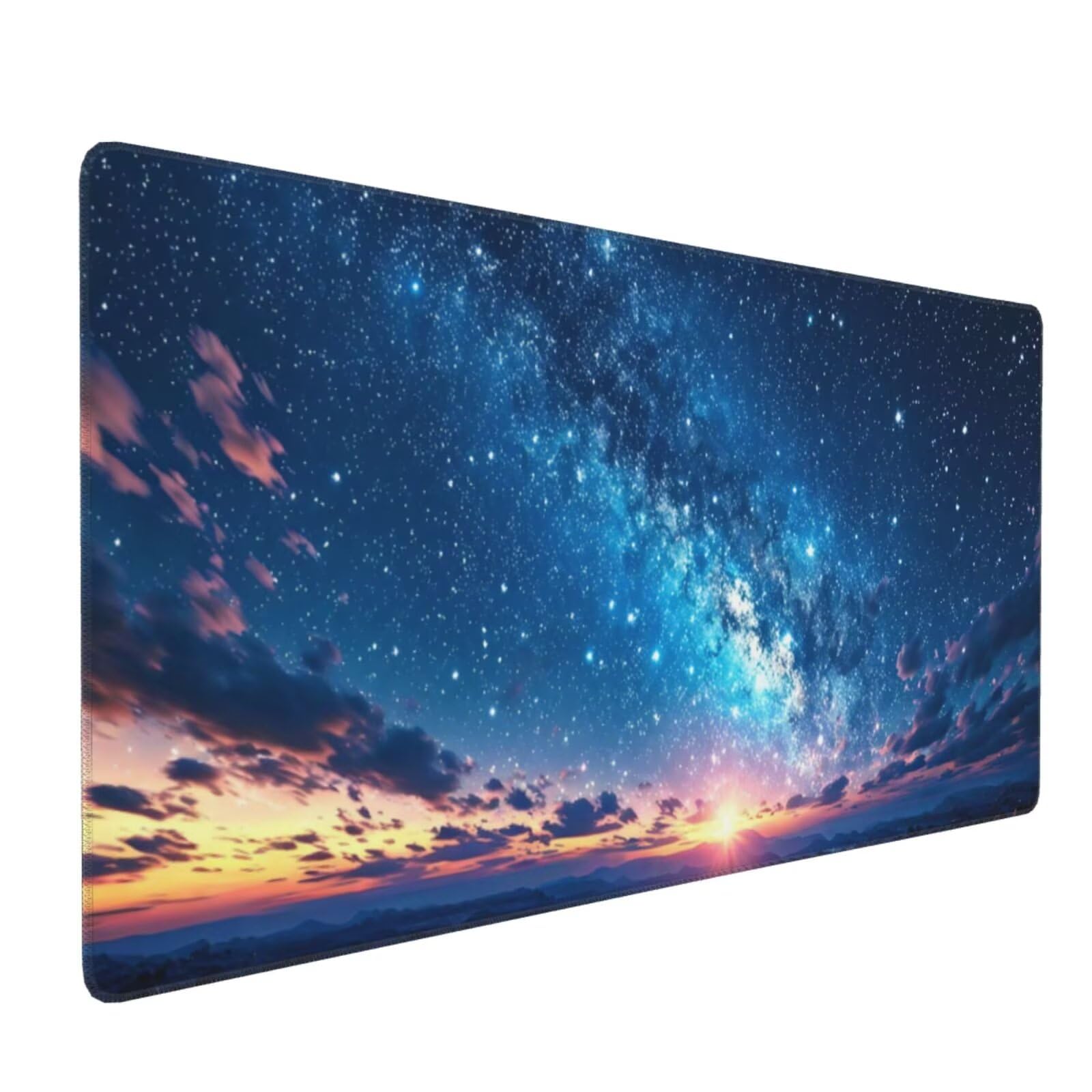 Dream Podkładka pod mysz do gier XXL 1200 x 600 mm, podkładka pod mysz dla graczy gwiaździste niebo podkładka XXL z wodoodporną i antypoślizgową gumą, zszyte krawędzie do biura, pod biurko akcesoria