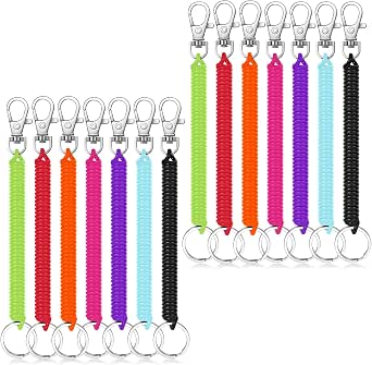 Uxcell Coil Springs Keychain - 8 Inch Stretchy Spiral Lanyard With Lobster Clasp, 2 Pack Black - View #9