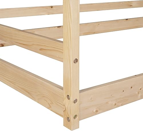 Miniatura 141 de MERITLINE Camas matrimoniales con nido para niños, marco de cama de madera para niñas y niños, cama matrimonial con techo, no necesita somier Azul +