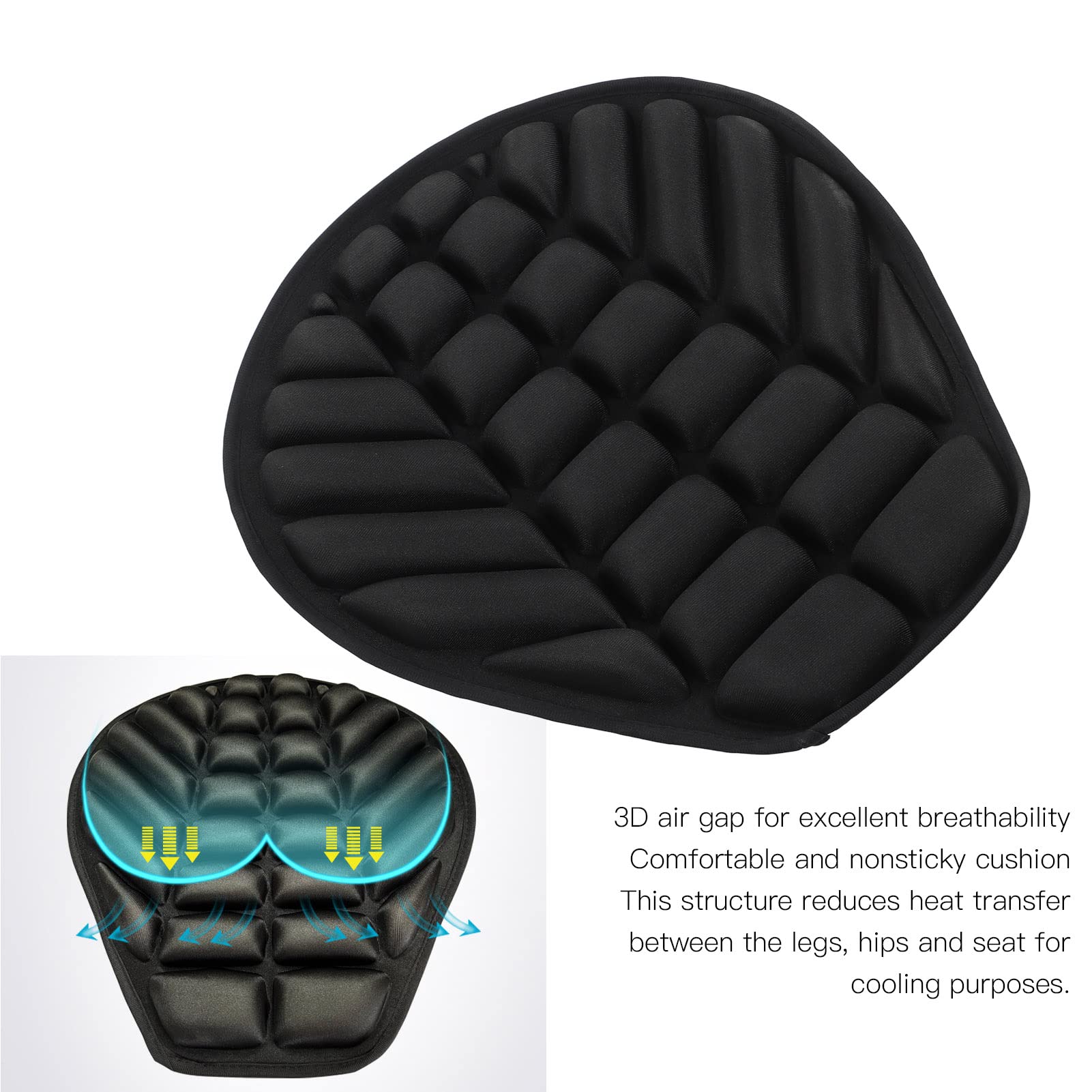 Motorcycle Seat Cushion 3D Mesh Air Cooling Motorcycle Seat Cover Breathable Motorcycle Seat Cover L