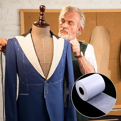 Miniatura 5 de Interfaz Fusible, 0.11x32.8yd Poliéster No Tejido Interfaz de un solo lado para planchar en la interfaz Ligero de peso medio Iron-On Interfaz para