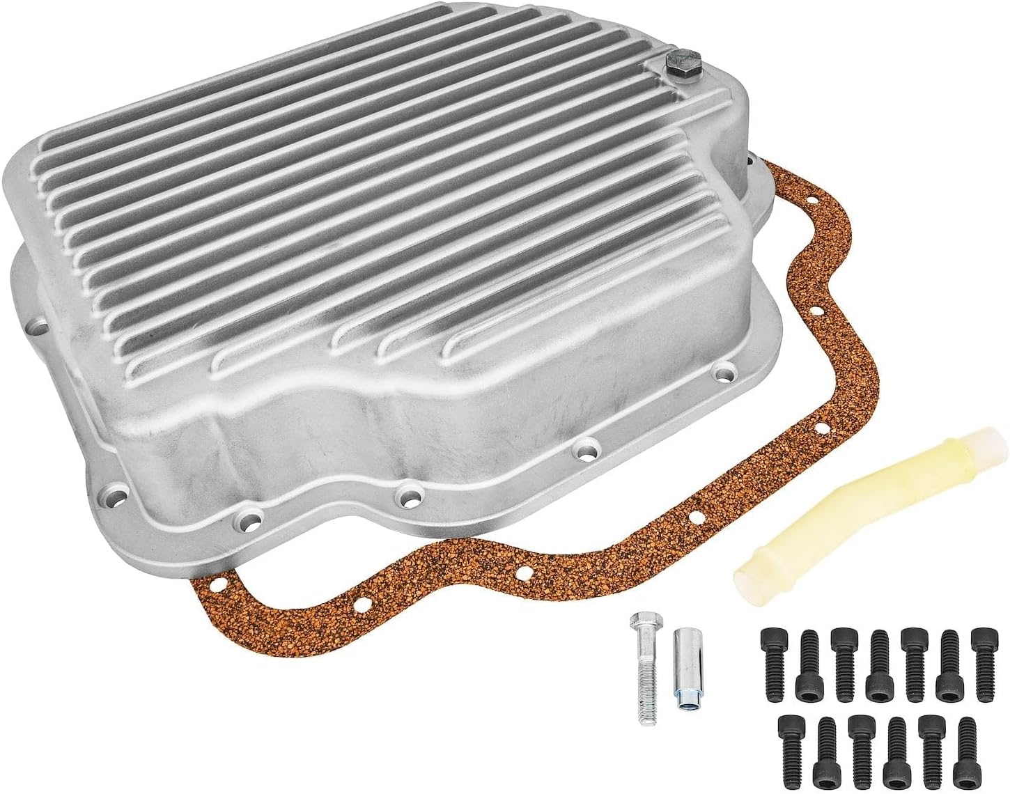 JEGS Aluminum Transmission Oil Pan - Fits GM TH-400 Transmissions - Cast Aluminum Finned Finish - Overall Depth 3 1/2 Inches, +2 Quarts