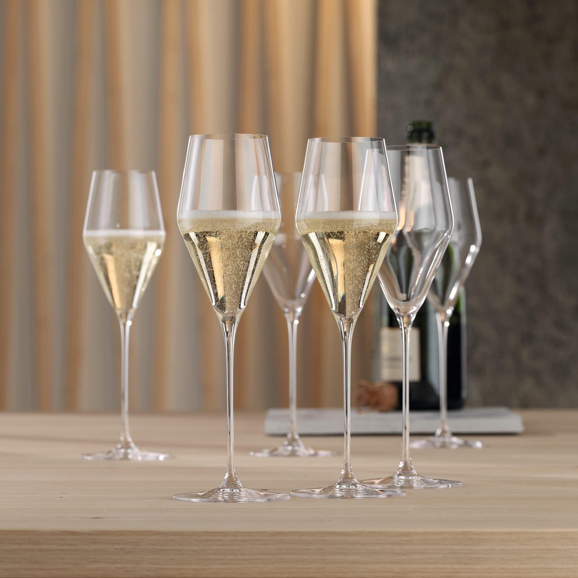 Spiegelau Definition Champagnerflöten, 4 Stück, europäisch hergestelltes Kristall, spülmaschinenfeste Weingläser, 266 ml