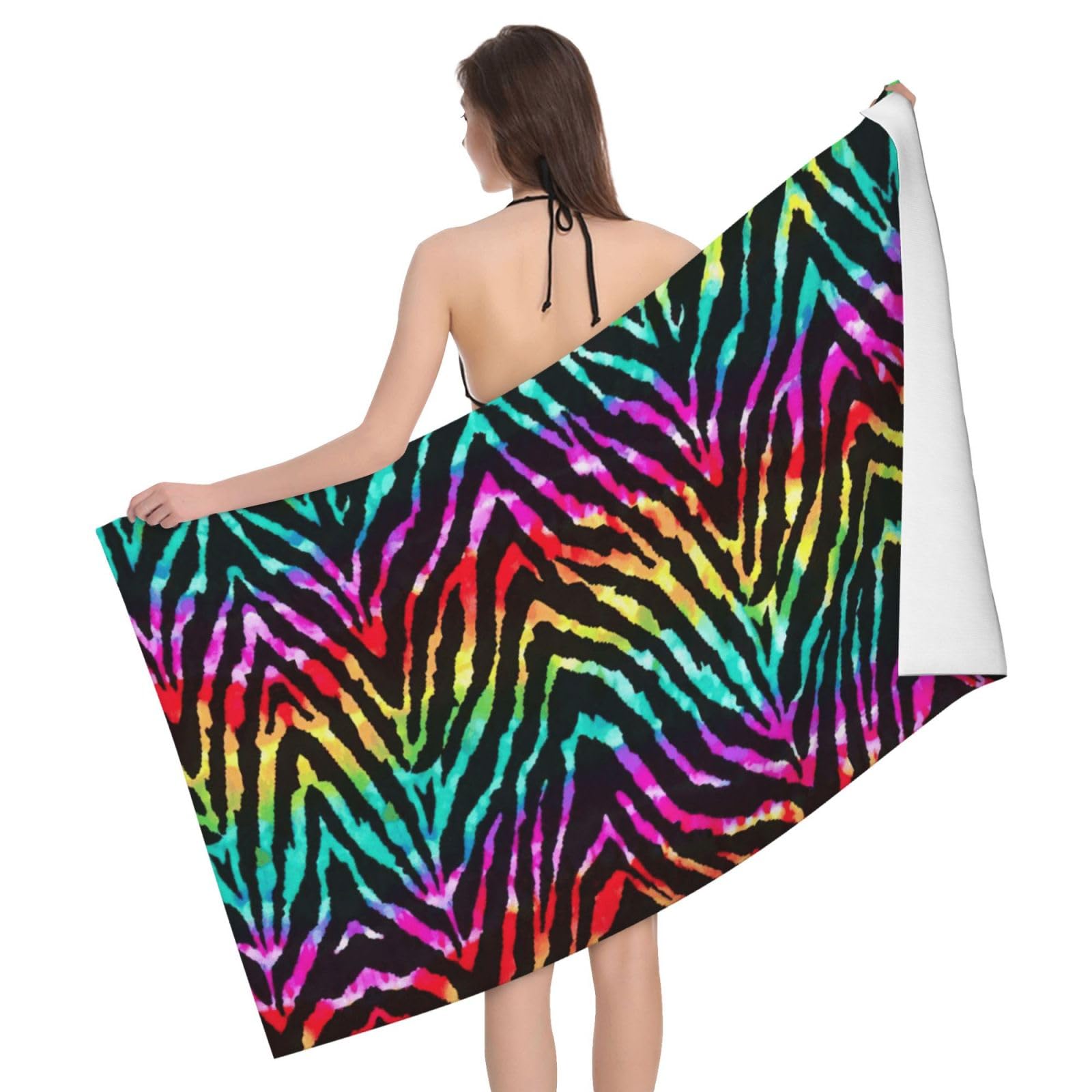 Serviette de bain en microfibre imprimée zèbre grand format drap de douche doux