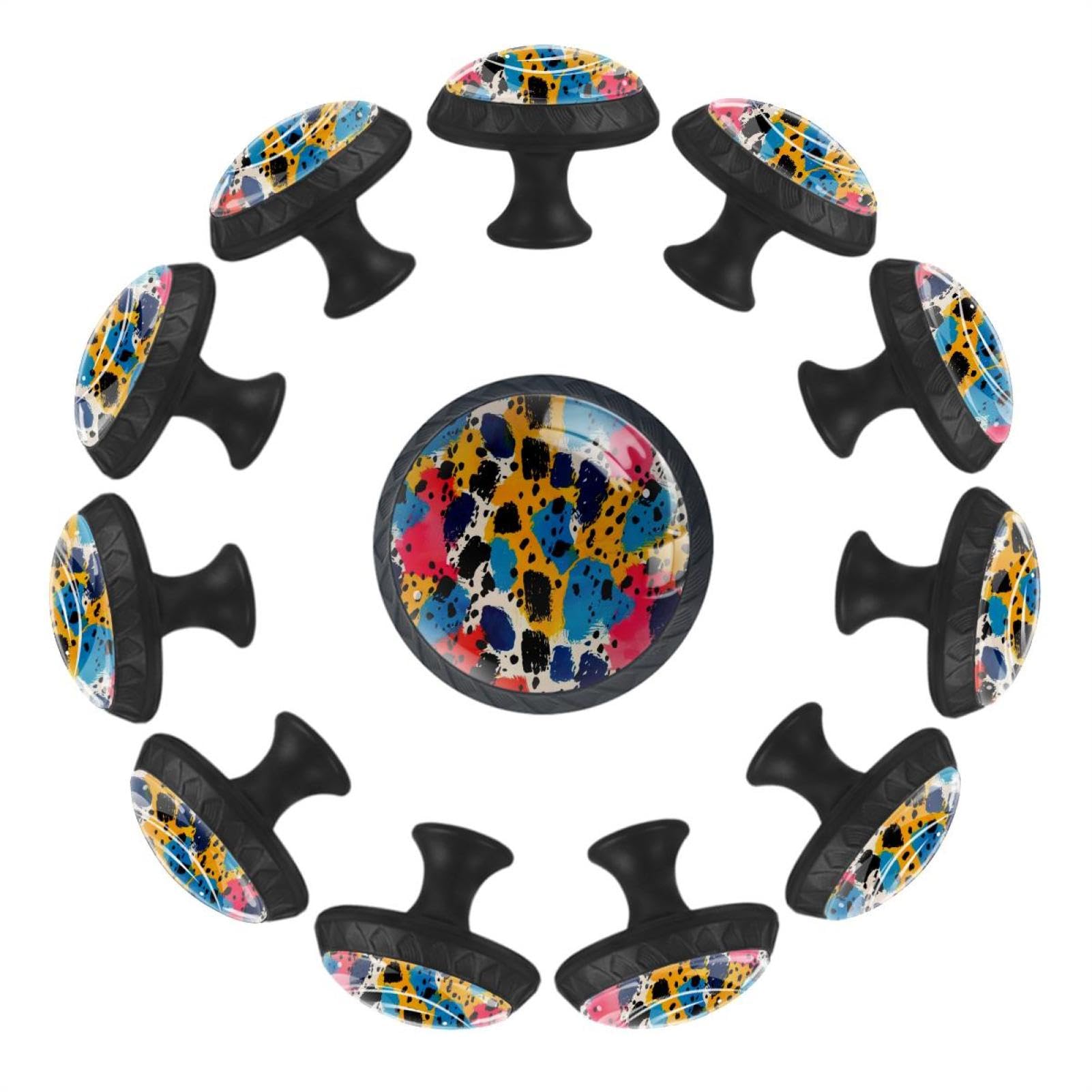 Boutons de tiroir en verre de cristal peints à la main Poignées artisanales de haute qualité