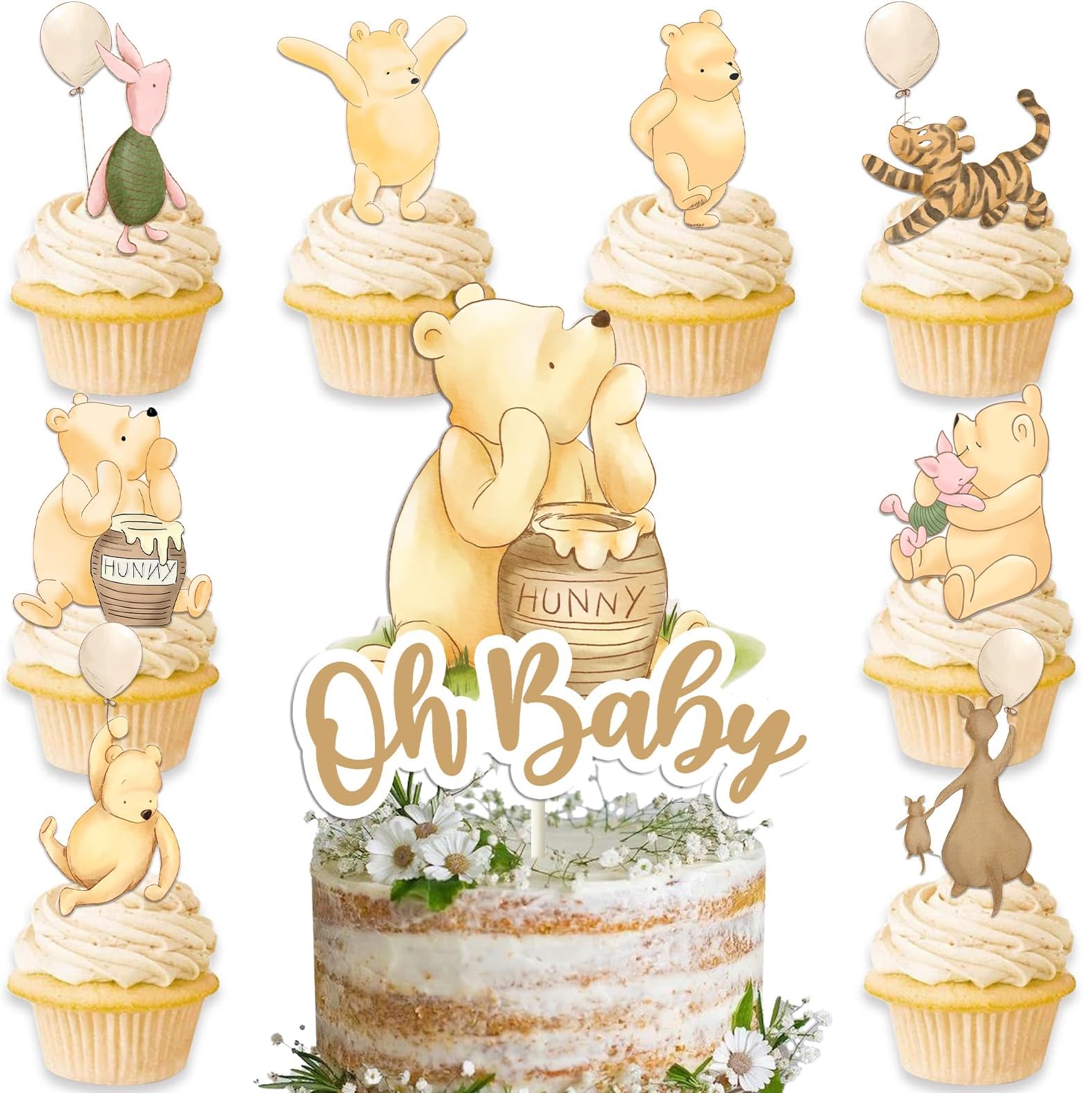 Beauty products Cosmetic eyelash solution 25 PCS Classic The Pooh And For Winnie Baby Shower Decorations and Birthday Party