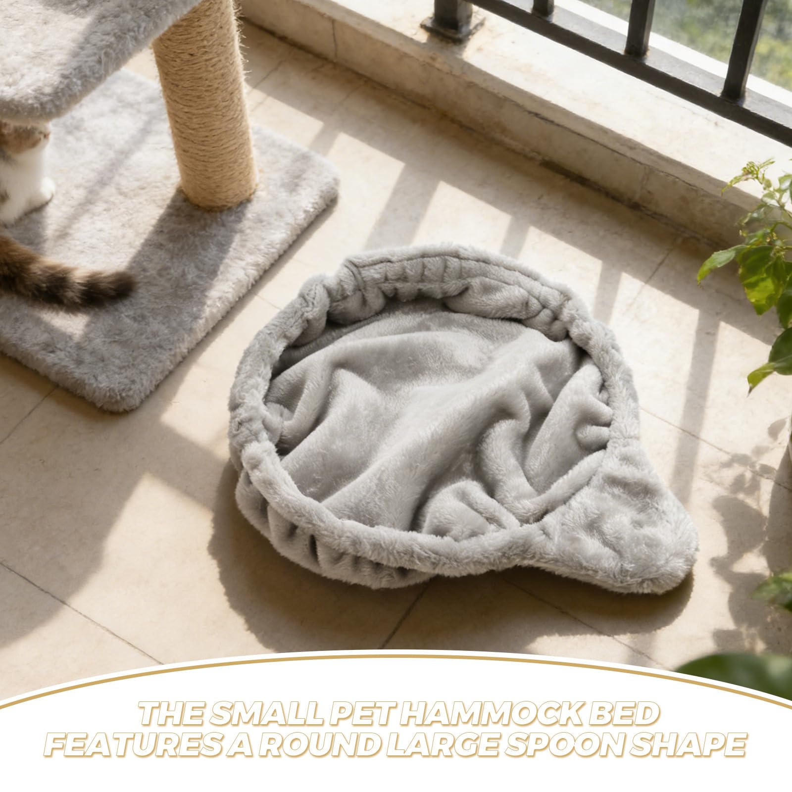 Cestino-amaca per gatti: amaca di ricambio per tiragraffi a torre - Cuccia sospesa fai-da-te per animali domestici da interno (grigio chiaro)