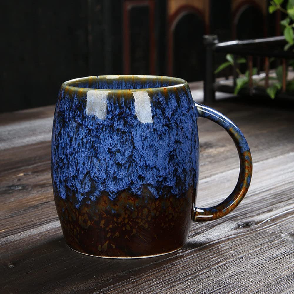 Grande Tasse à Café 600 Ml En Céramique Vintage Forme Tonneau - Rouge Ou Vert - 9