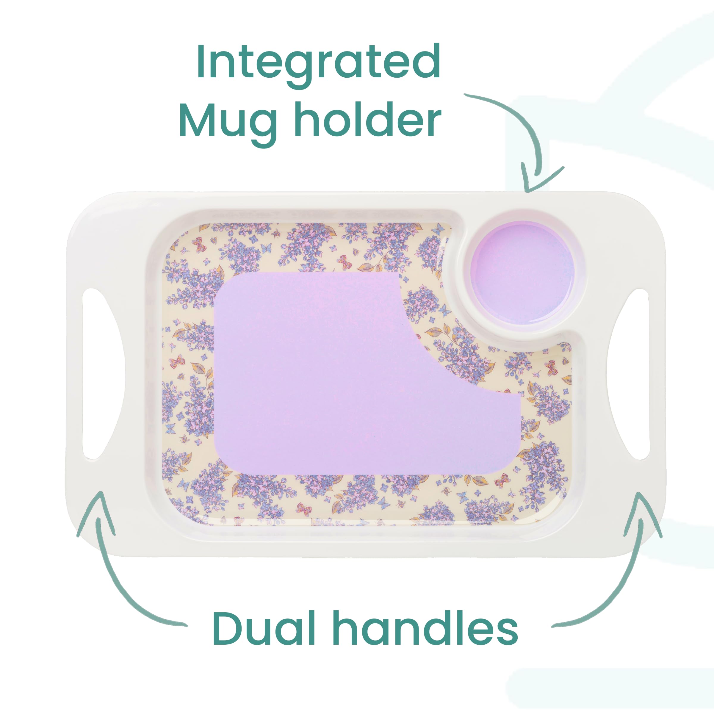 Schnabeltasse für Erwachsene, Becherdeckel und passendes Snack-Tablett für ältere Menschen. Fassungsvermögen: 400 ml, Tablett 33,8 x 20,6 cm, leicht, Melamin, perfektes Snack-Bundle