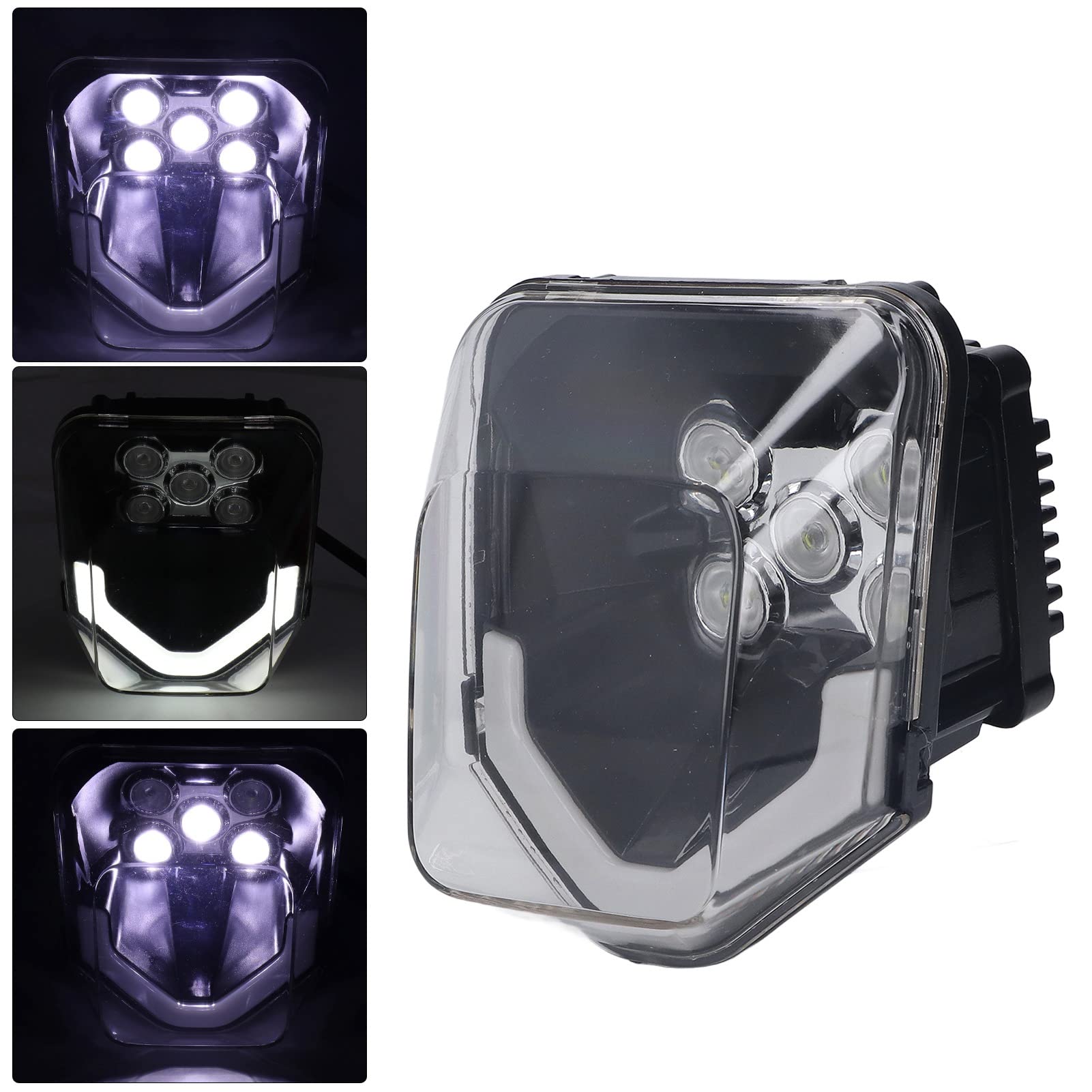 EBTOOLS Faro per Moto ABS Faro per Moto LED 35W Sostituzione della Luce di Guida per Motocicletta Impermeabile Ad Alta luminosità per Husqvarna TE FC TC