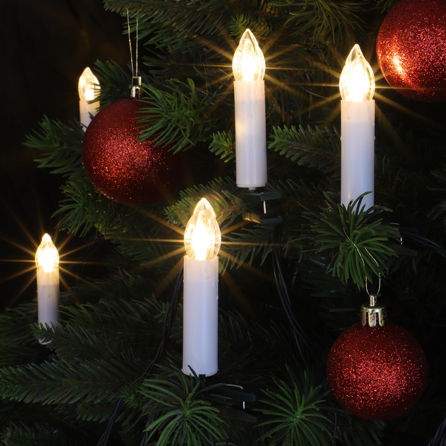 CLGarden LED Kerzen Lichterkette LEDKLK40 Kerzenlichterkette 40 Schaftlampen mit Kabel Timer