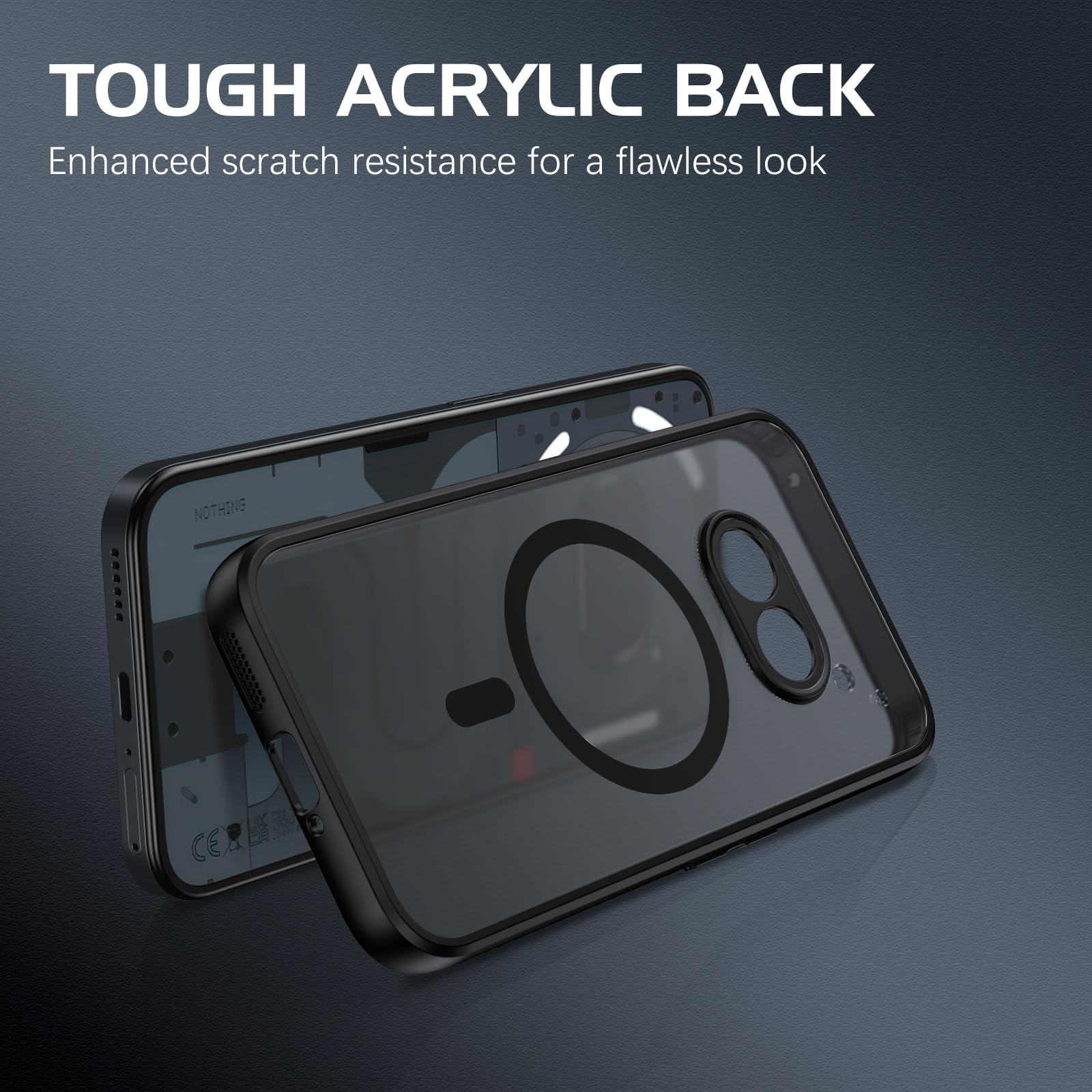 Domaver - Carcasa Para Teléfono (2 A) Plus Magnética, Compatible Con Magsafe Protección A Prueba De Golpes Para Nothing Phone 2a/(2 A) Plus Case, Funda De Teléfono Translúcida, Color Negro