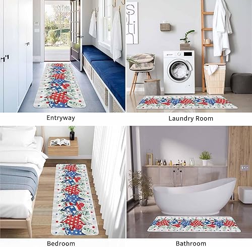 Vista 403 de Tapete de Feliz Navidad, tapete antideslizante para puerta delantera, baño, cocina, dormitorio, patio, entrada, 16 x 24 pulgadas, rojo, negro y verde