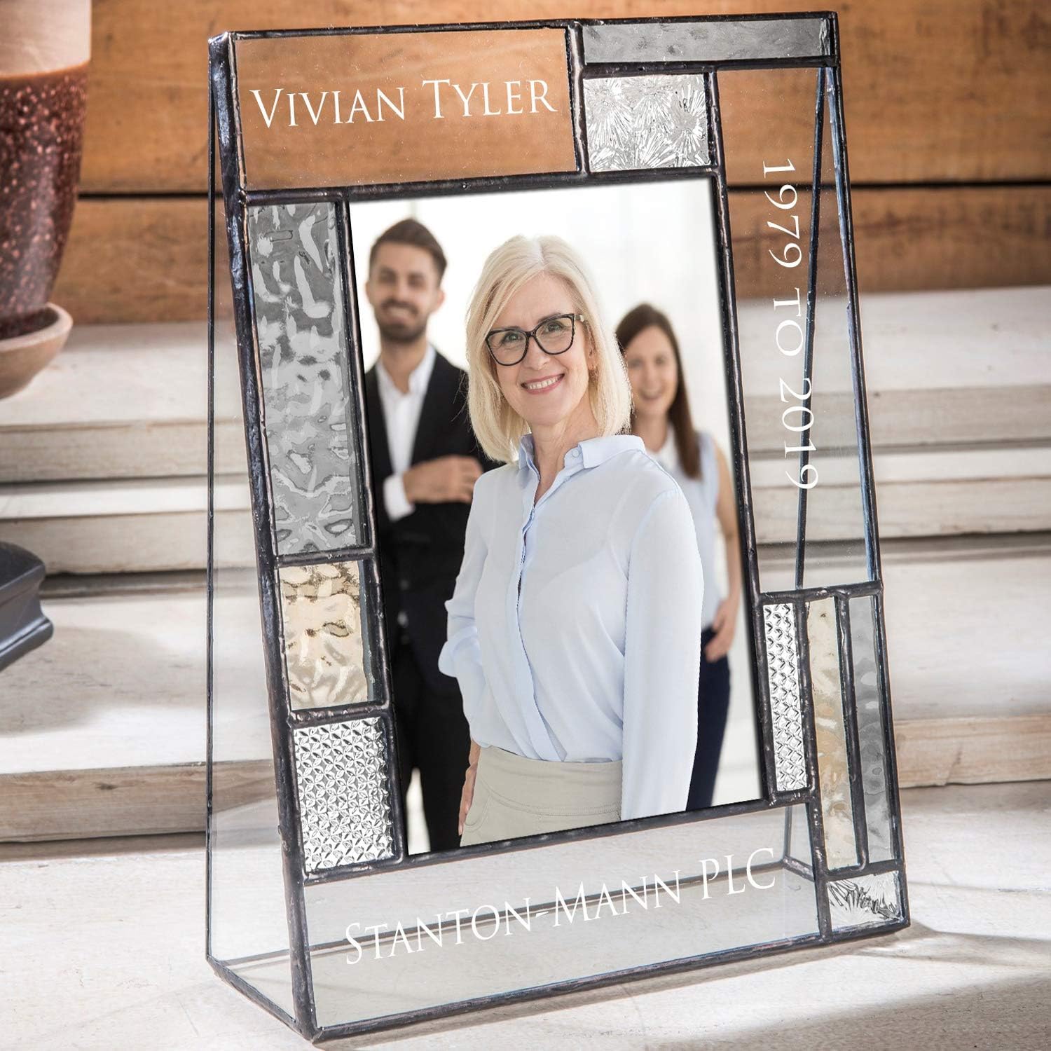 Retirement Picture Frame Personalized Engraved Glass Keepsake 4x6 Photo Farewell Gift for Coworker Promotion Company Service Employee Recognition Pic 392 EP635 (4x6 vertical)