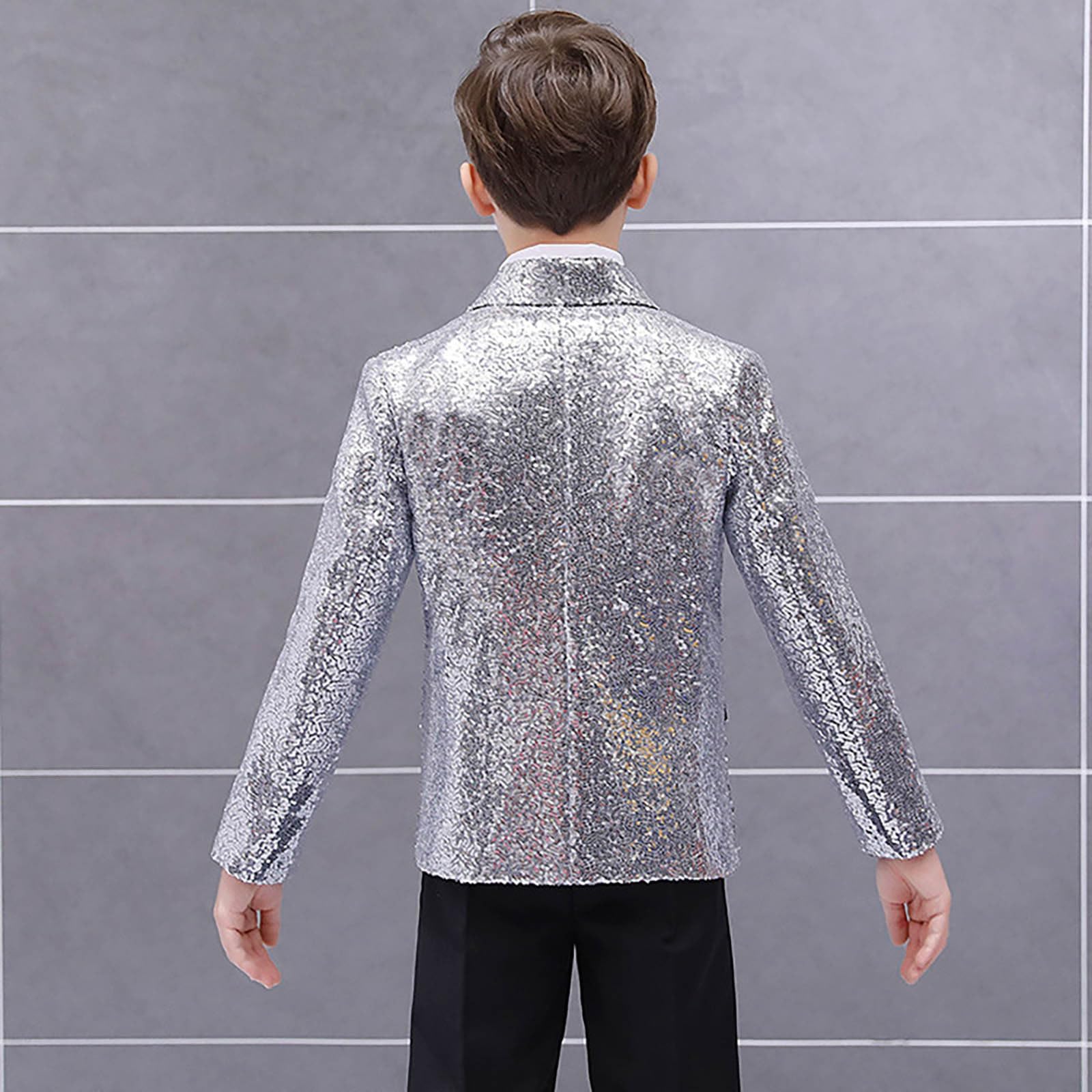 Générique Maglietta da ragazzo in cotone a maniche lunghe corte per bambini, abbigliamento alla moda, girocollo, casual, confortevole, traspirante giornaliero A15