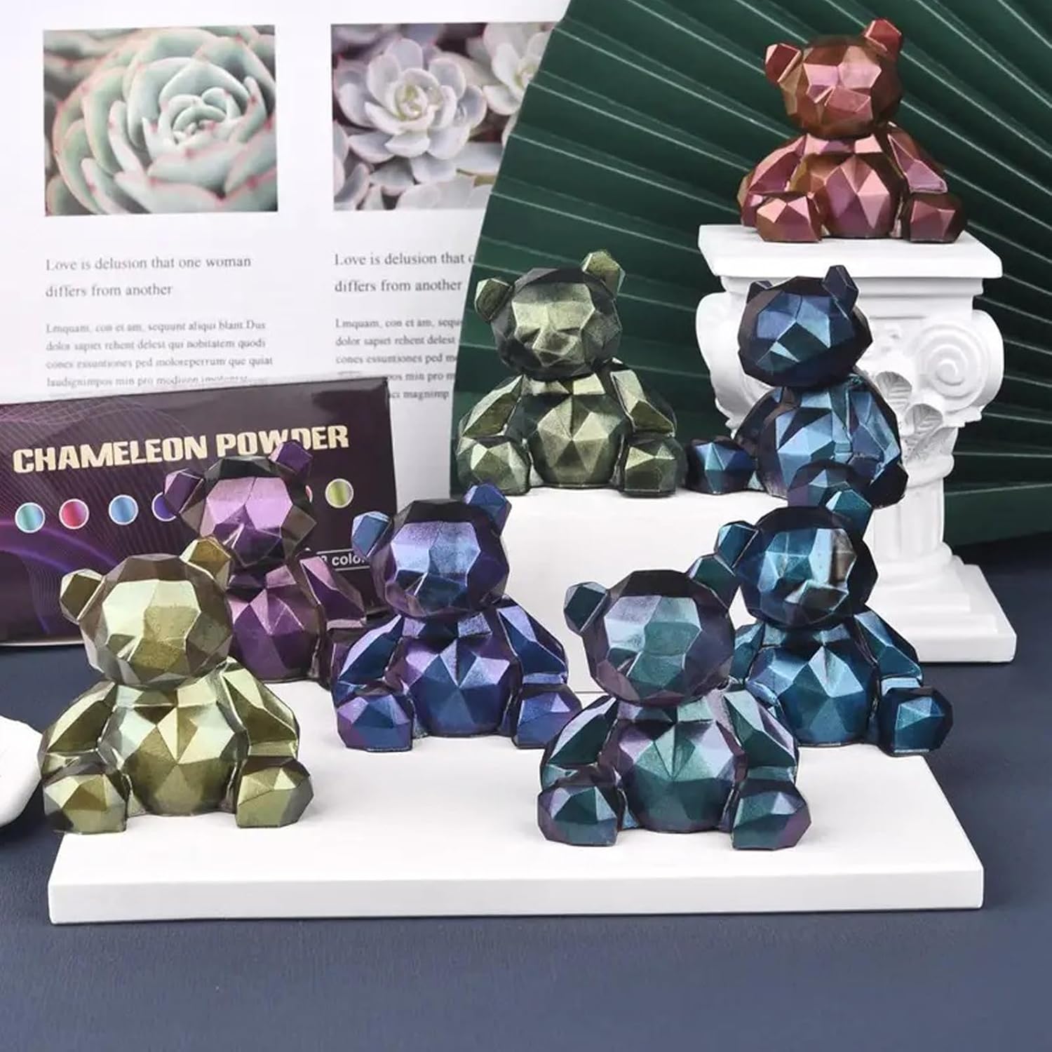 6Pcs Animal Resin Molds, Cute Bear, Turtle, Dog, Koi Fish, Bird Silicone Moulds for Epoxy Resin, 3D Small Animal Epoxy Molds for Keychain Pendant Jewelry Making, Candle Soap Clay Home Decor
