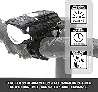 Vista 2 de NiteRider Swift - Luz delantera LED recargable USB-C de 700 lúmenes, 5 modos, compacta, potente, lúmenes, IP64, impermeable, fácil montaje, control