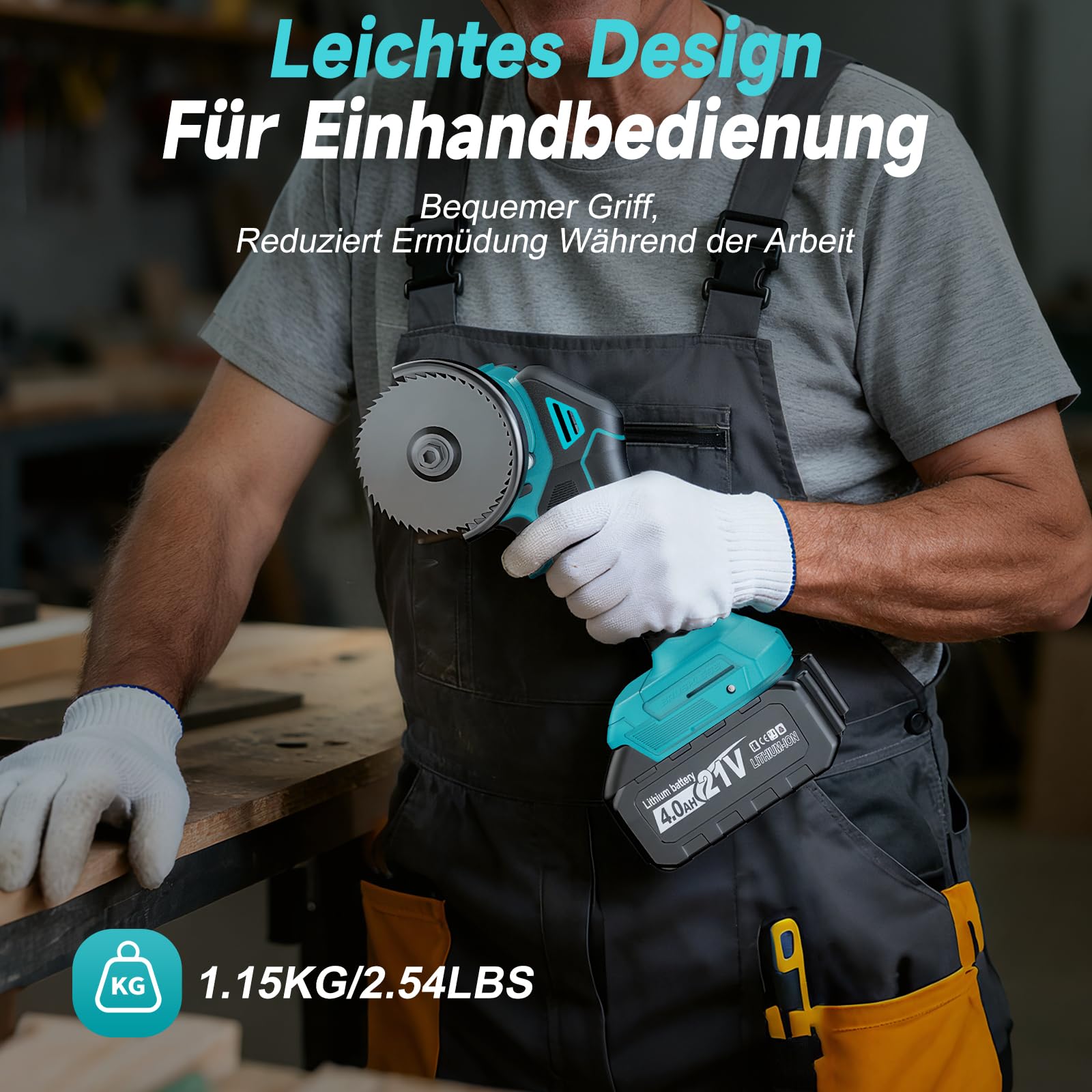 Yofuly Mini Winkelschleifer 76mm Kompatibel mit Makita 18V Akku, Mini Akku Flex mit 2×4.0Ah Batterien, Tiefeneinstellung, 19500RPM Trennschleifer mit 5 Trennscheiben für Metall, Holz