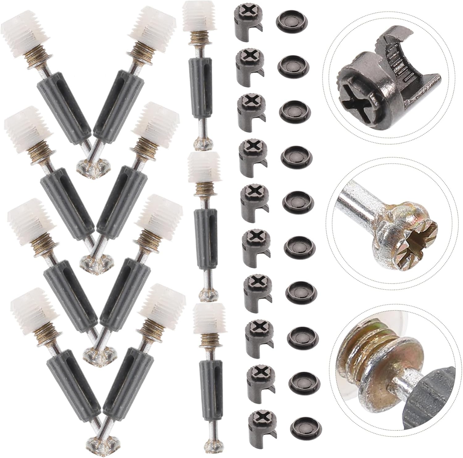 PRETYZOOM 100sets Furniture Cabinet Connectors Connecting Rods Home Hardware Cabinet Organizers Replacement Parts