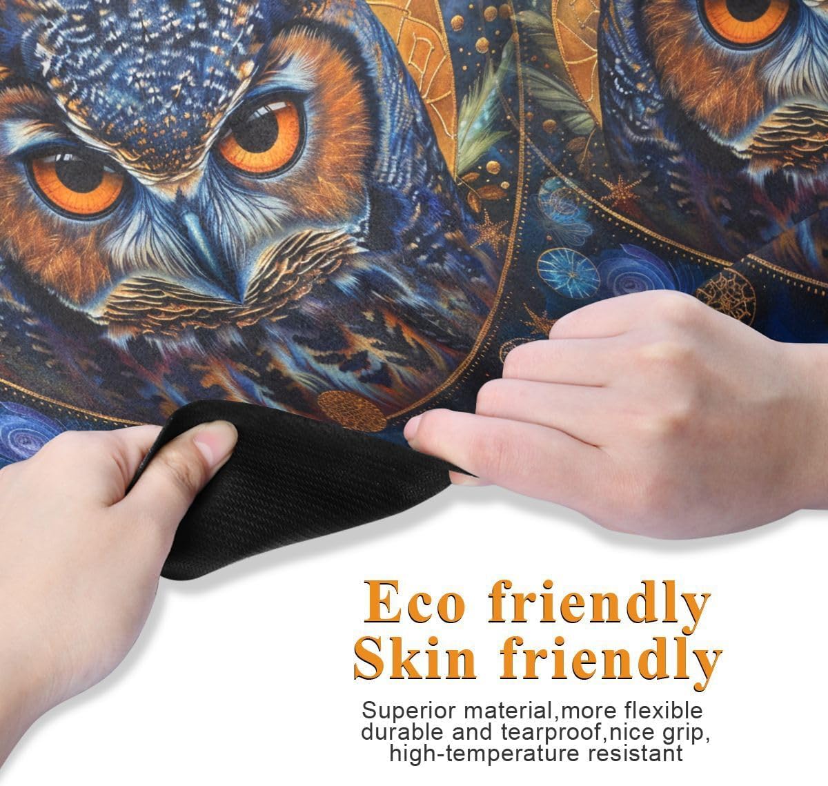 ALAZA Boho Astrology Owl Yoga Mat Non Slip Fitness Exercise Mat, Workout Mat for Yoga, Pilates and Floor Exercises
