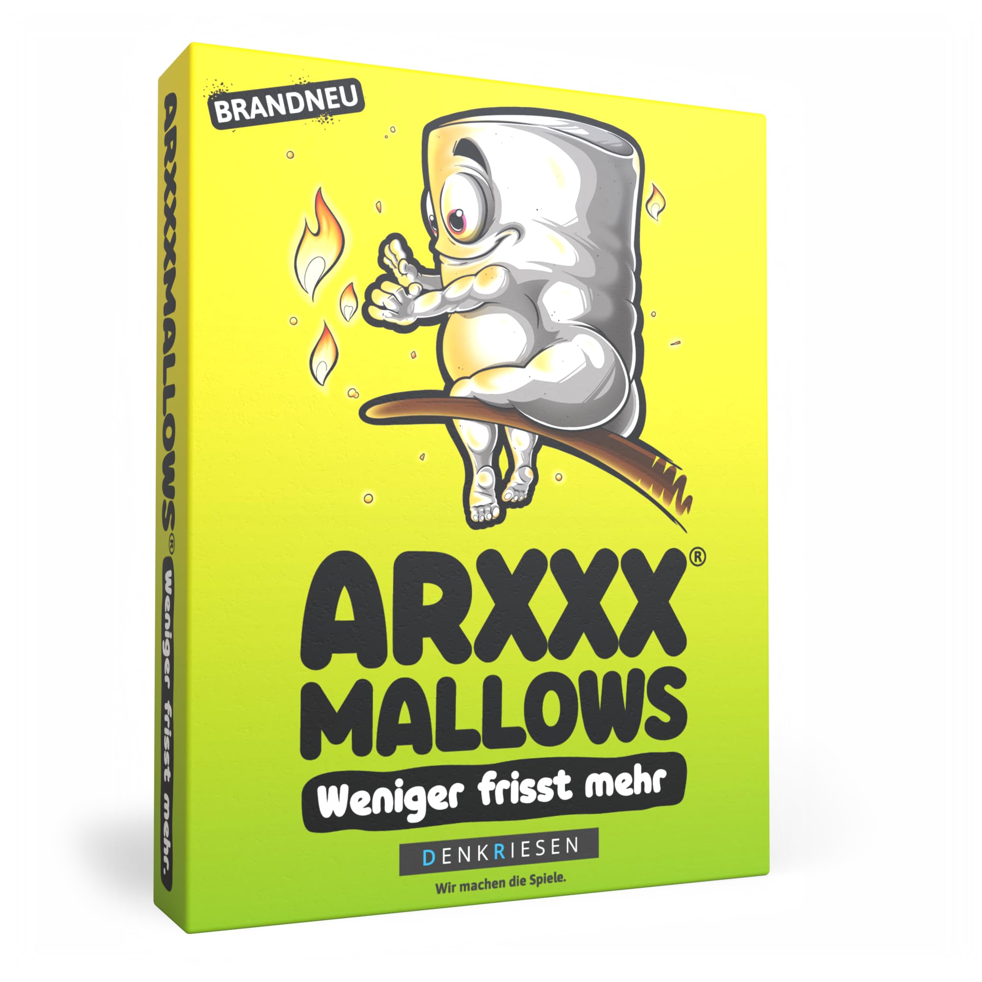 DENKRIESEN - ARS*HMALLOWS – Weniger frisst mehr. In der Premiumbox | Kartenspiel | Ab 9 Jahren | 2-6 Spieler | Familienspiel | Lustiges Spiel | Geschenkidee | 62 Spielkarten