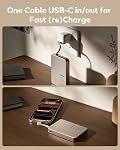 MOMAX Ultra-Slim 10000mAh Banque d'énergie portable avec intégré USB-C Câble, PD 30W Batterie de recharge rapide pour iPhone 17/16/15, iPhone air, Galaxy, Pixel (pas de sans fil, pas de foudre)