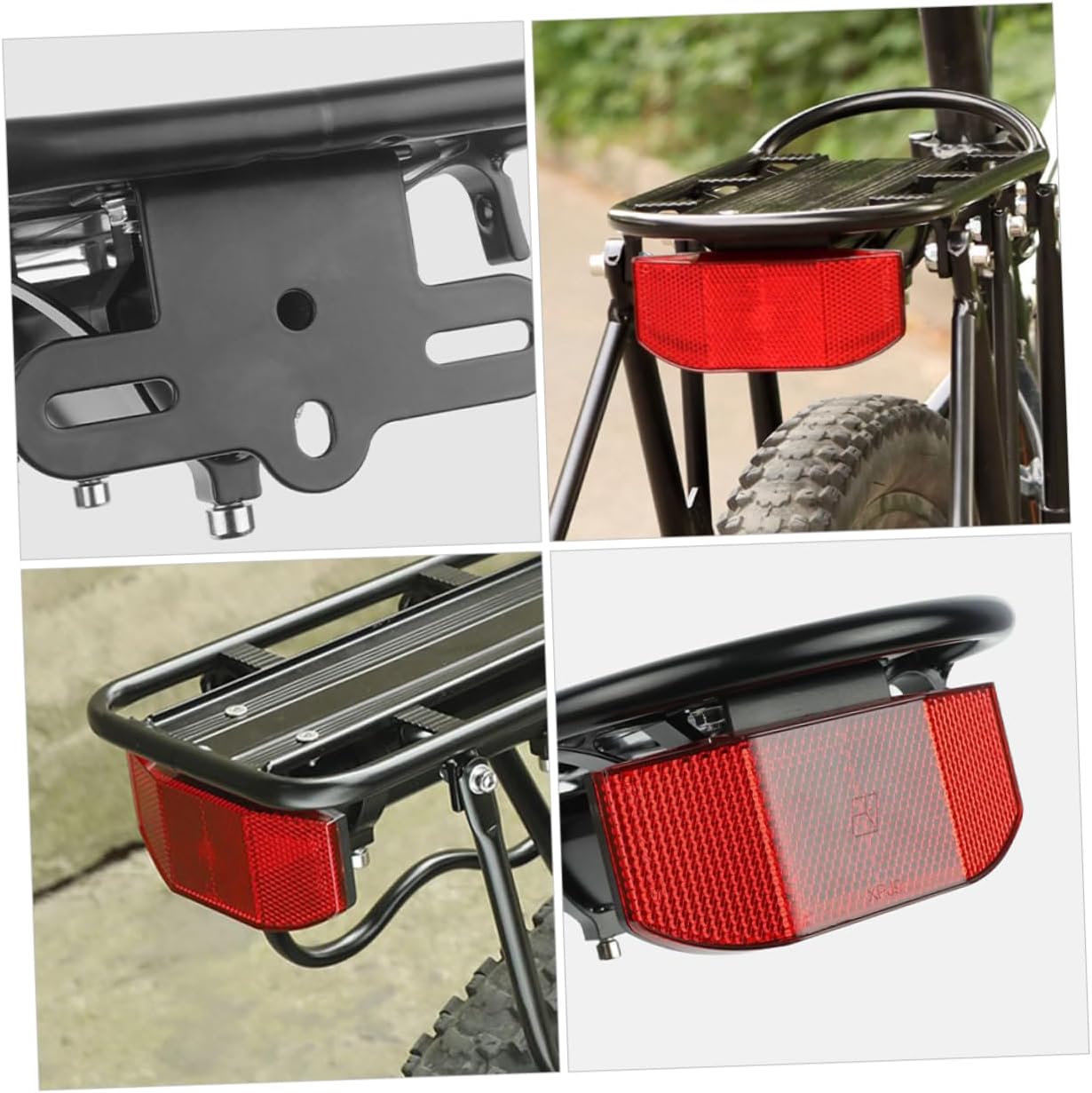 Cycle Rear Reflector Light Durable Plastic Warning Reflector for Night Riding Easy Installation Bike Safety Supplies Includes Mount and Wide