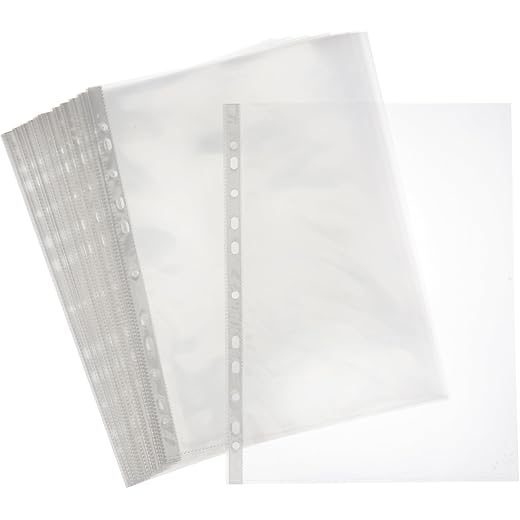Amazon Brand - Solimo Sheet Protectors, Top-Load, 11 Holes (A4, 200 Micron, Set of 50)