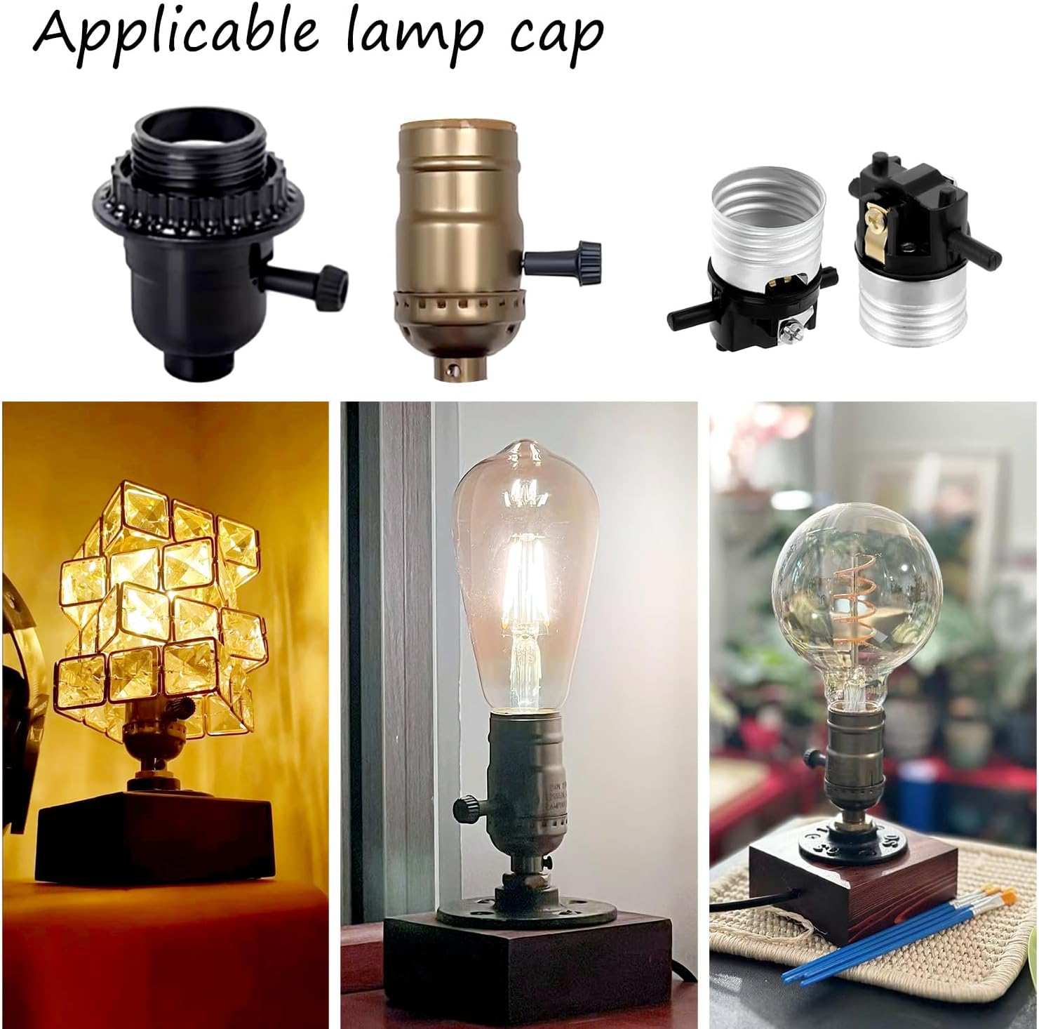 8 Packs Standard Lamp Switch Replacement,Lamp Turn Knob,E26 Socket Knob