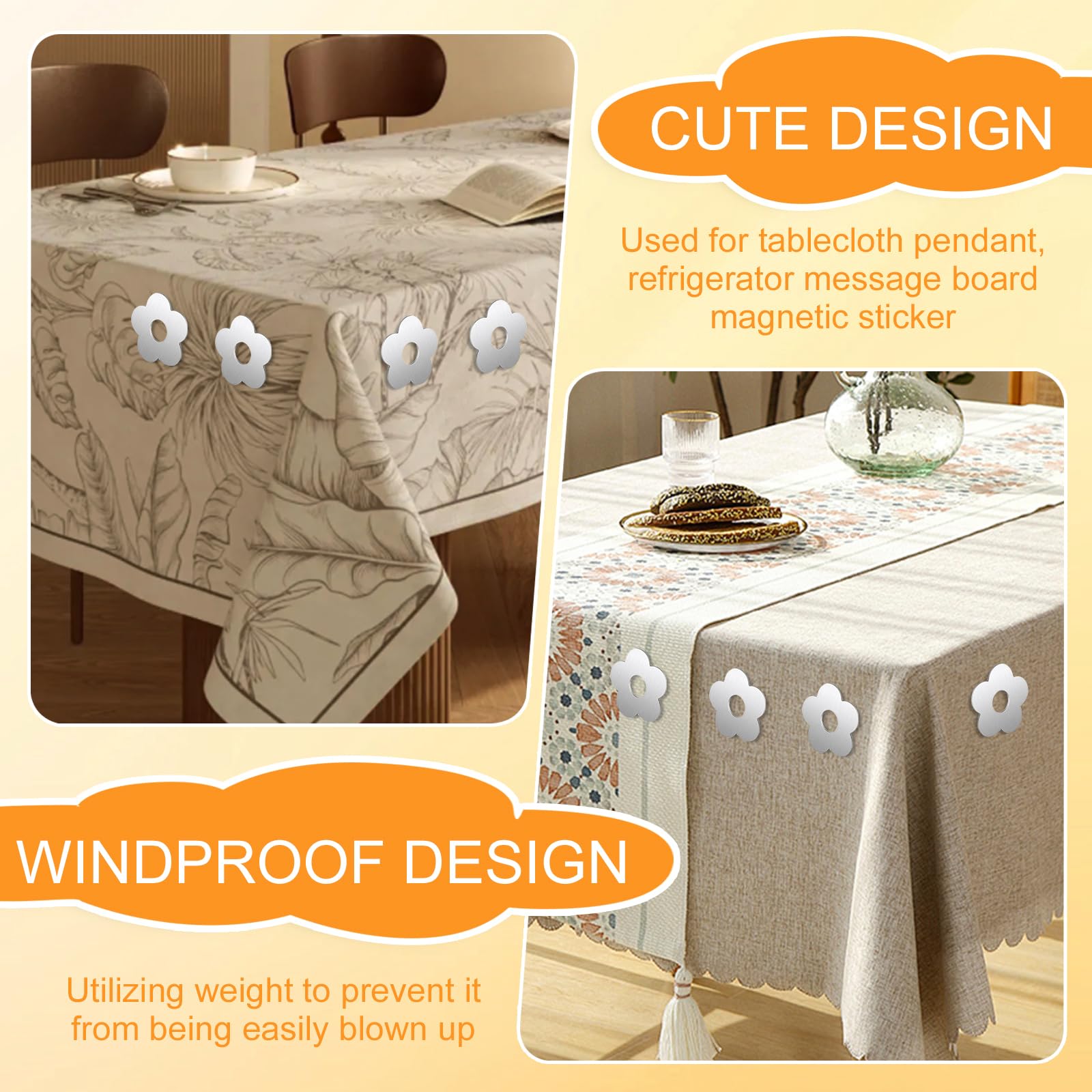 10 Poids Magnétiques Pour Nappe Udbrud - Acier Inoxydable Pour Extérieur/Intérieur