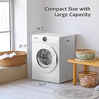 Vista 7 de ROVSUN Secadora de ropa portátil de 1.8 pies cúbicos, secadora eléctrica de carga frontal de alta gama de 1020 W, secadora de ropa compacta