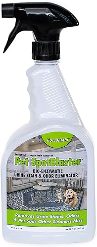 ForceField SpotBlaster - Eliminador de olores y manchas profesional para el hogar, limpiador enzimático para orina de gatos y perros, neutralizador