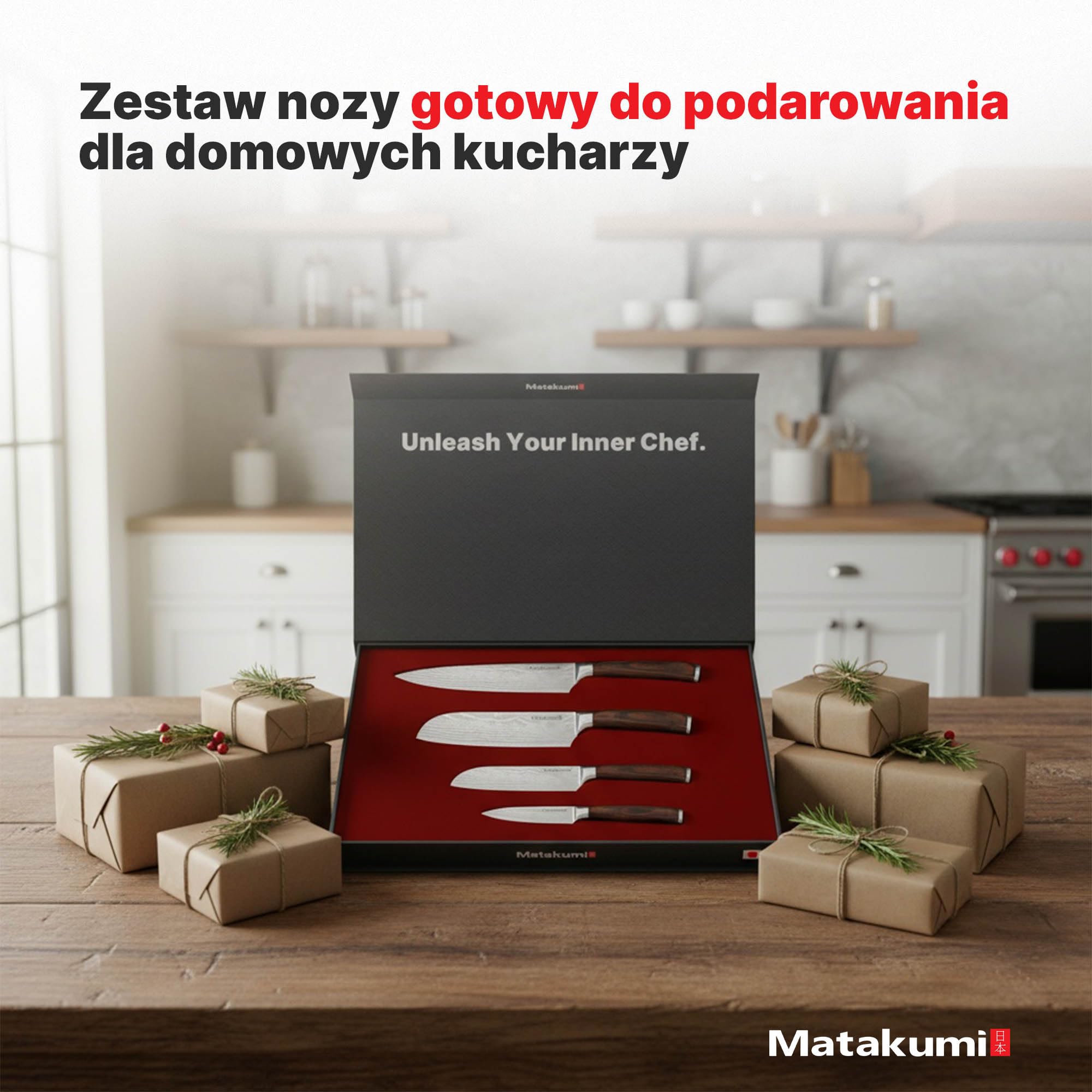 Matakumi Zestaw noży kuchennych ze wzorem ze stali damasceńskiej – bardzo ostry zestaw do profesjonalnego i codziennego użytku