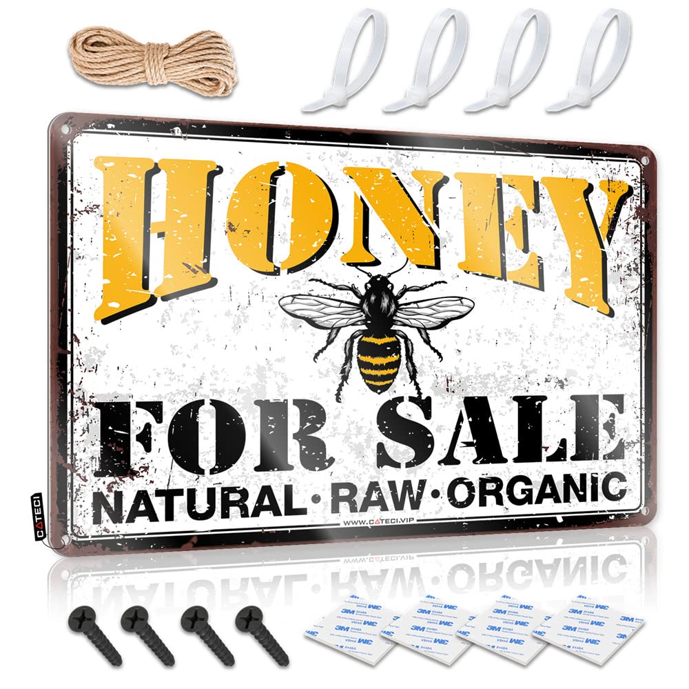 Tin Metal Decor Decaor Longhorn Indie Valentine's Day Honey Bee For Sale - Easy To Hang Art(30X40CM)