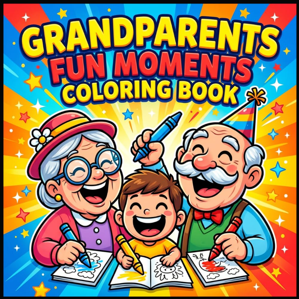 Grandparents Fun Moments Coloring Book for Kids: Cute and Easy Grandma and Grandpa Activities Coloring Pages for Kids Ages 3 to 12