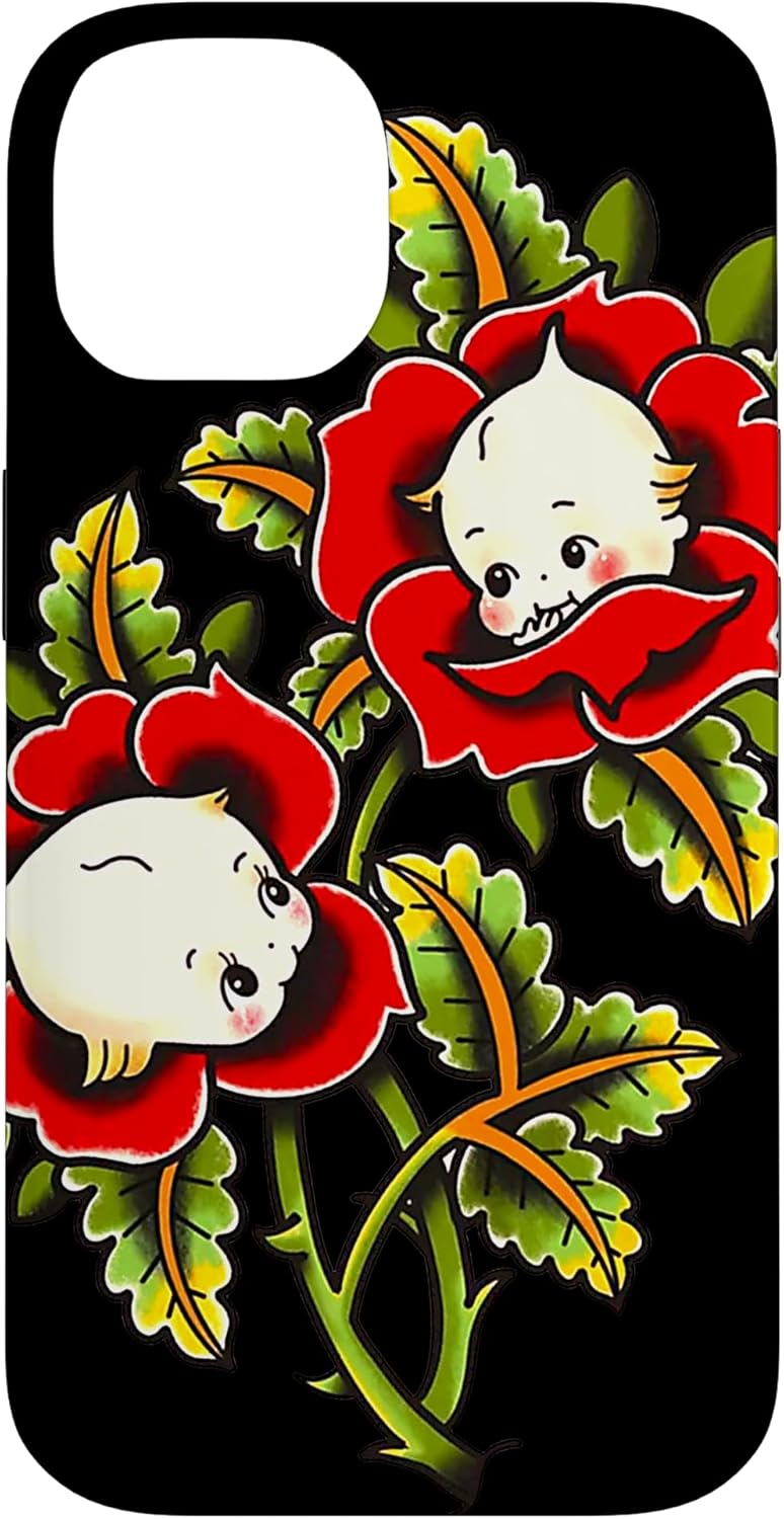 Kewpie Baby Roses Traditional Tattoo Flash Case for iPhone 15