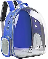 Mochila Bolsa Pet Visão Panorâmica Astronauta Cachorro e Gato (Azul)