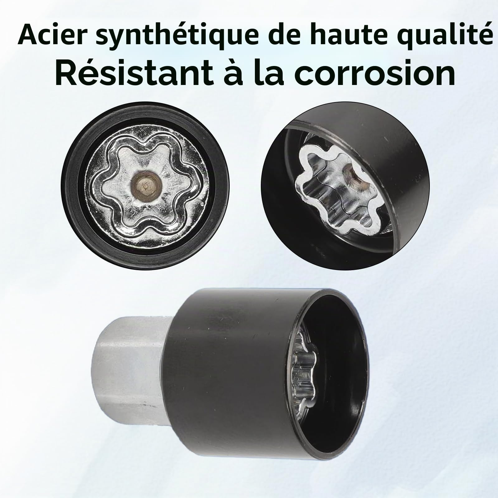 Écrou antivol de roue de voiture 198 ou V de rechange pour Opel Corsa Opel Vectra Merivia Zafir Saab GM Adam Noir