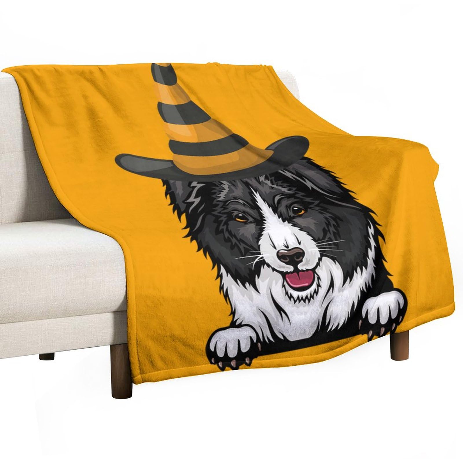Plaid polaire chien Border Collie literie de qualité supérieure 101x127