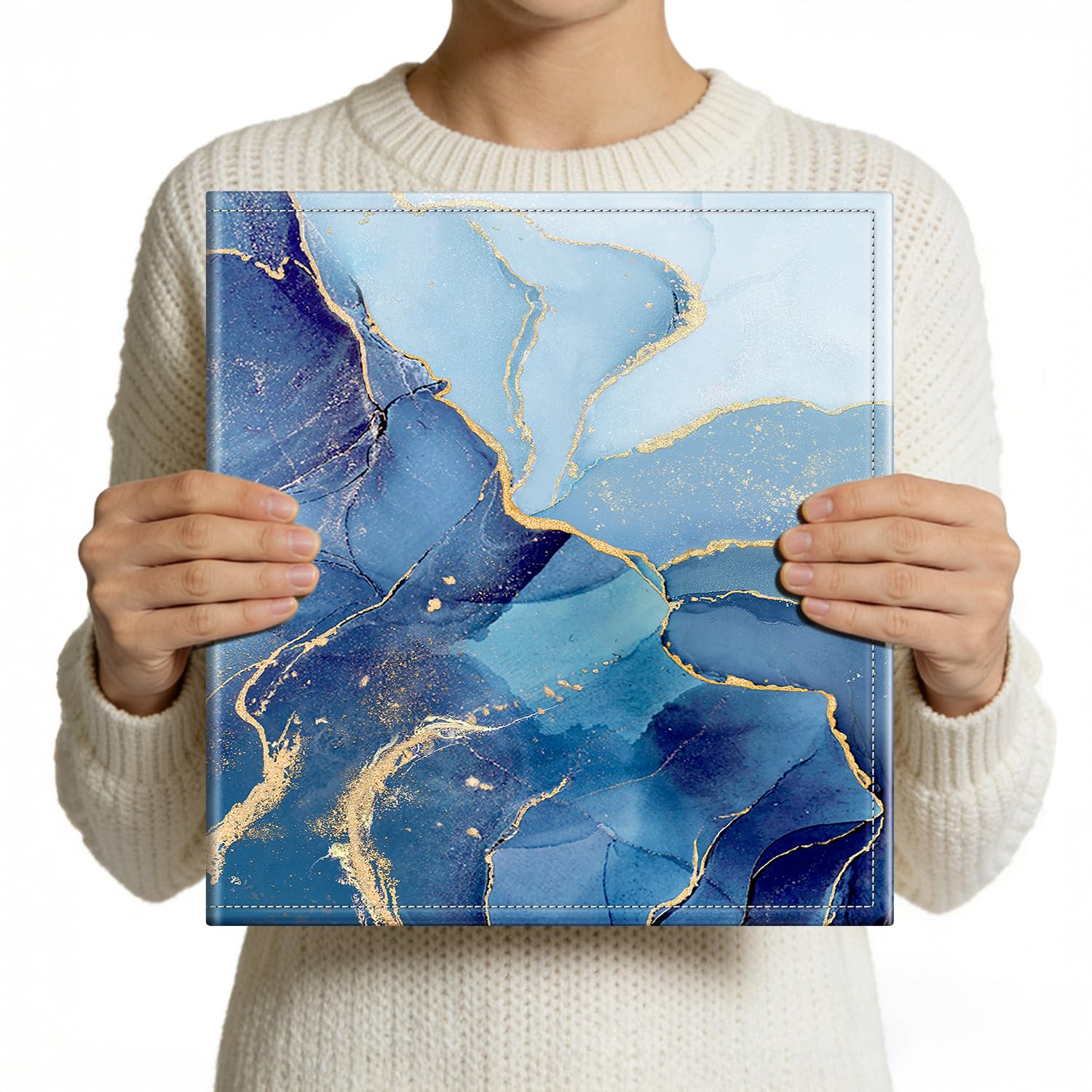 Photo Album 4x6 Photos - 600 Pockets Large Capacity Albums Book Cover for Family Wedding Anniversary Baby Vacation Pictures, Ocean Marble