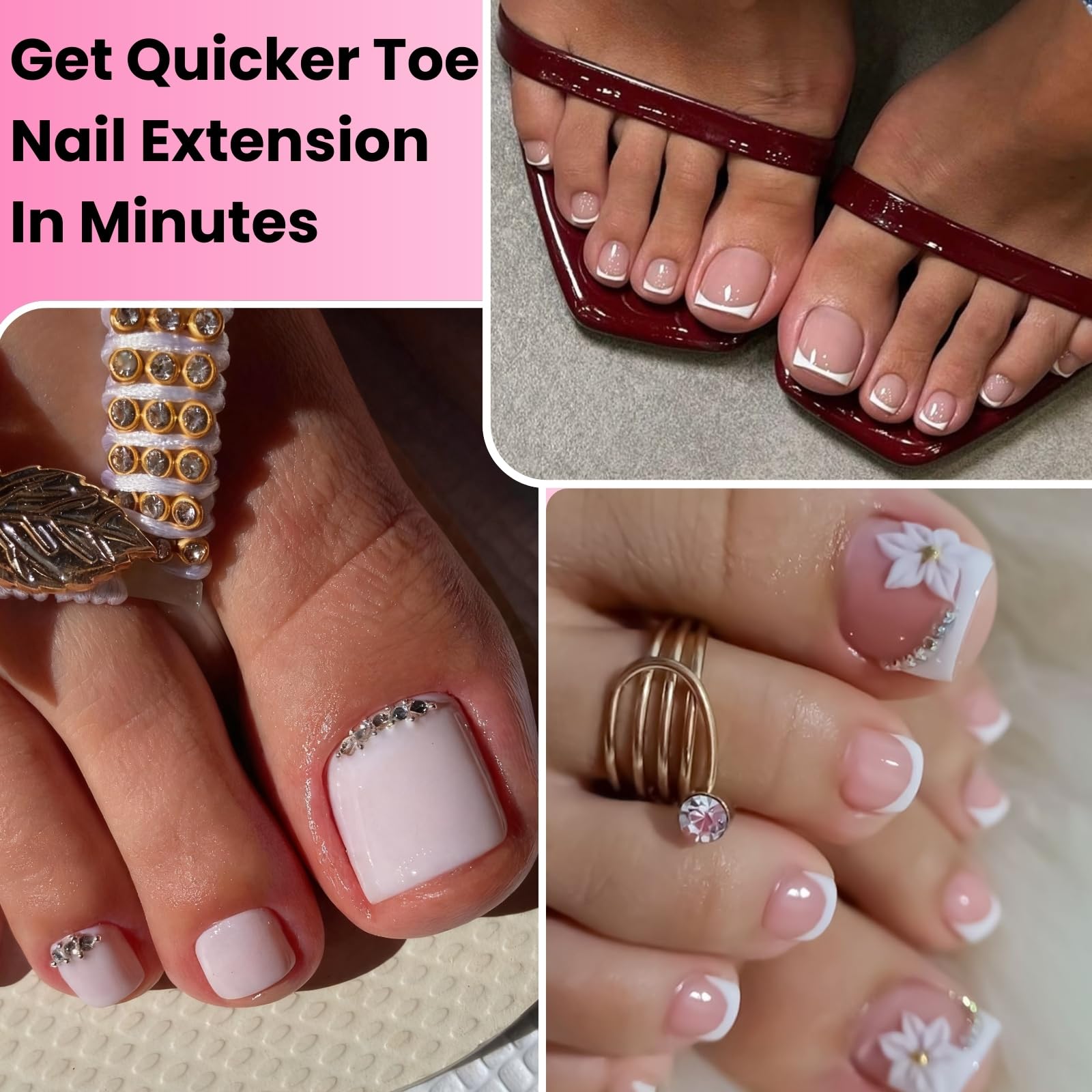 GlimightyX Polygel Toenail Kit - Clear, Pink & White -2 GlimightyX Polygel Toenail Kit - Clear, Pink & White -2