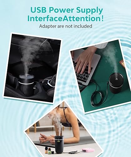 Miniatura 6 de Humidificador con difusor de aceite esencial, difusor de humidificador de coche a prueba de fugas con tiempo de funcionamiento de 14 horas, difusor